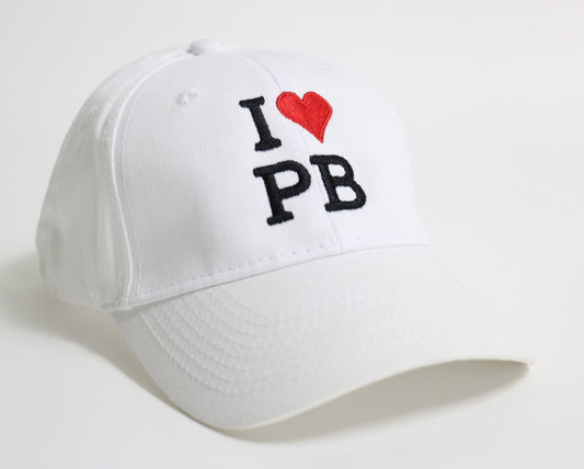 White I LOVE PB Hat